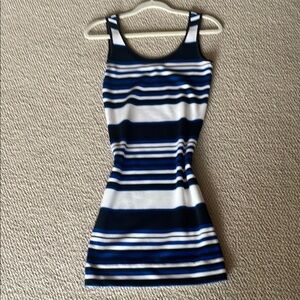 Topshop - Striped Blue and White Sleeveless Dress by Topshop